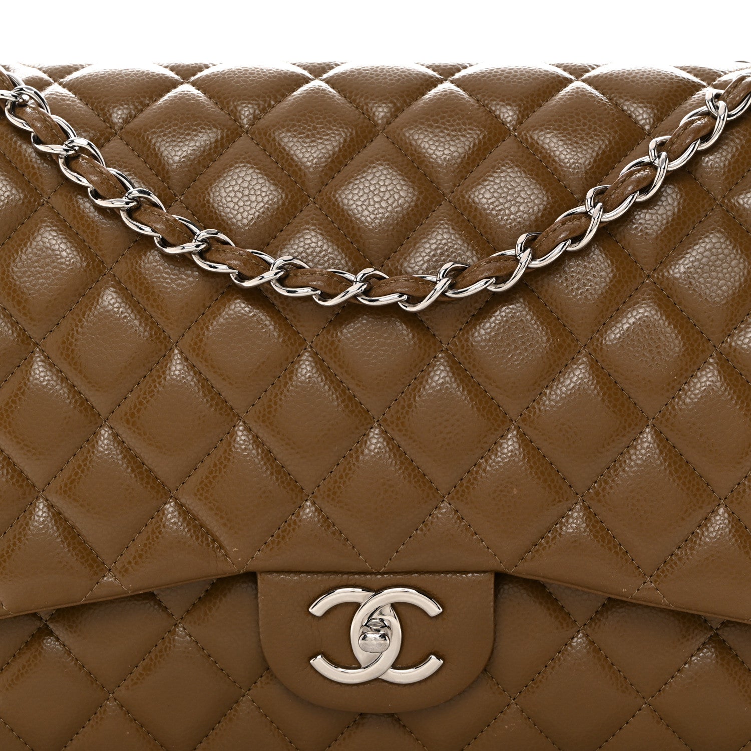 Chanel Caviar Quilted Maxi Double Flap Brown 8 of 14