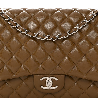 Chanel Caviar Quilted Maxi Double Flap Brown 8 of 14