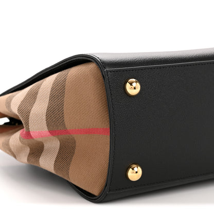 Burberry Calfskin Mega Check Small Banwell Tote Black 10 of 14