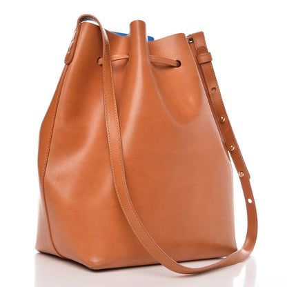 Mansur Gavriel Vegetable Tanned Calfskin Bucket Bag Cammello Azzurro 4 of 15
