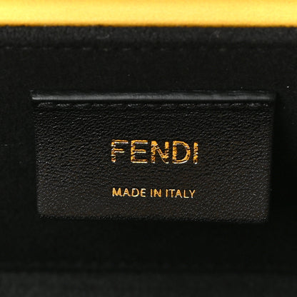 Fendi Vitello Fluffy Logo Horizontal Box Crossbody Bag Yellow Box Black 6 of 8