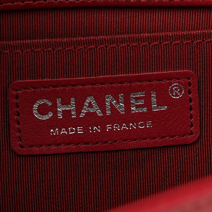 Chanel Calfskin Chevron Quilted Medium Boy Flap Dark Red 6 of 12