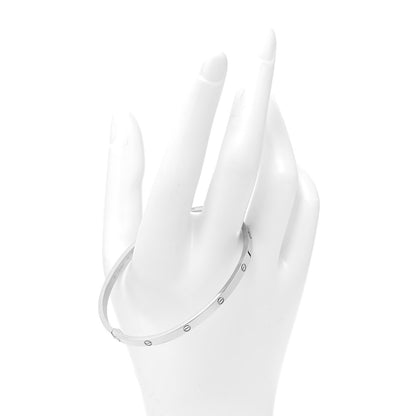 Cartier 18K White Gold Small LOVE Bracelet 19 2 of 5