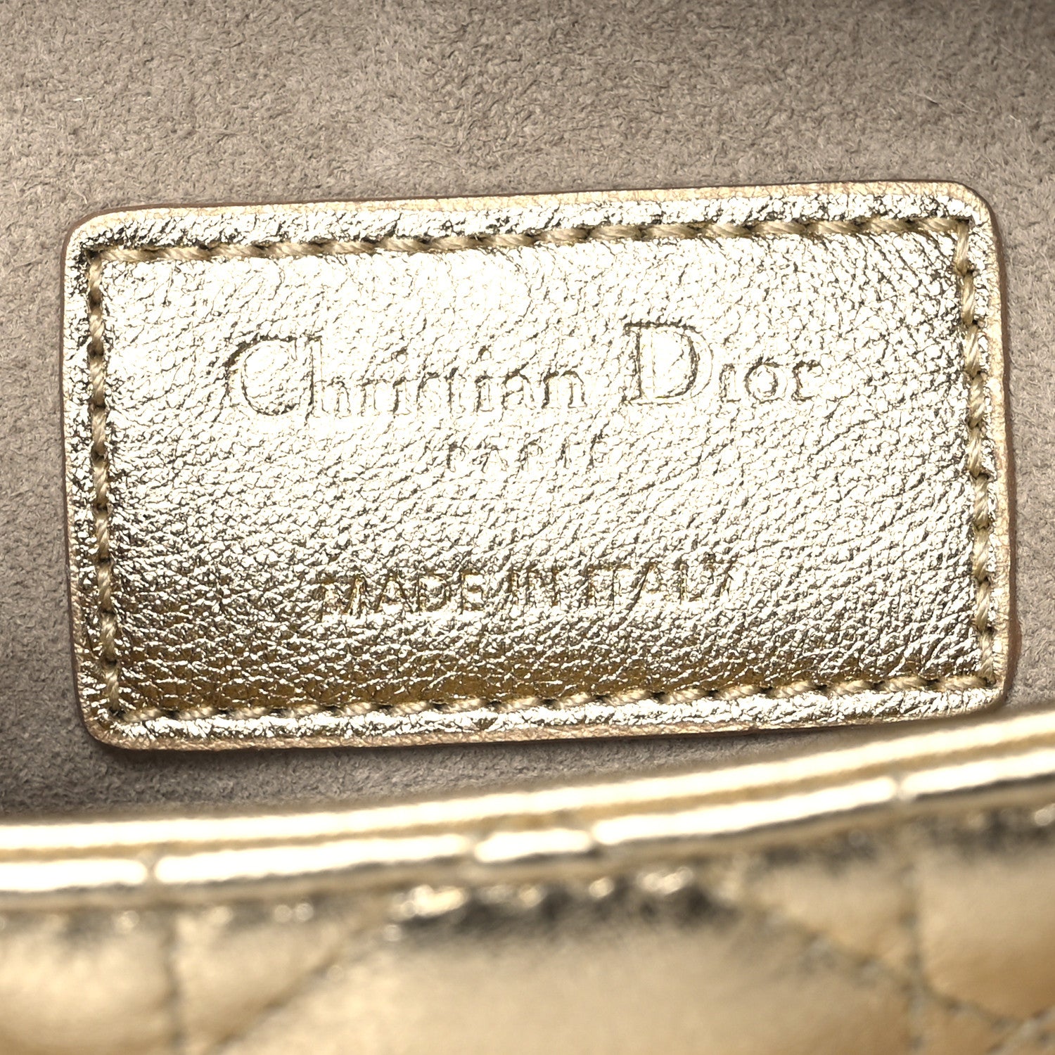 Christian Dior Metallic Lambskin Cannage Small Lady D-Joy Gold 6 of 13