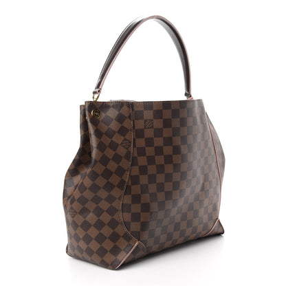 Louis Vuitton Damier Ebene Caissa Hobo Rose Ballerine 3 of 10