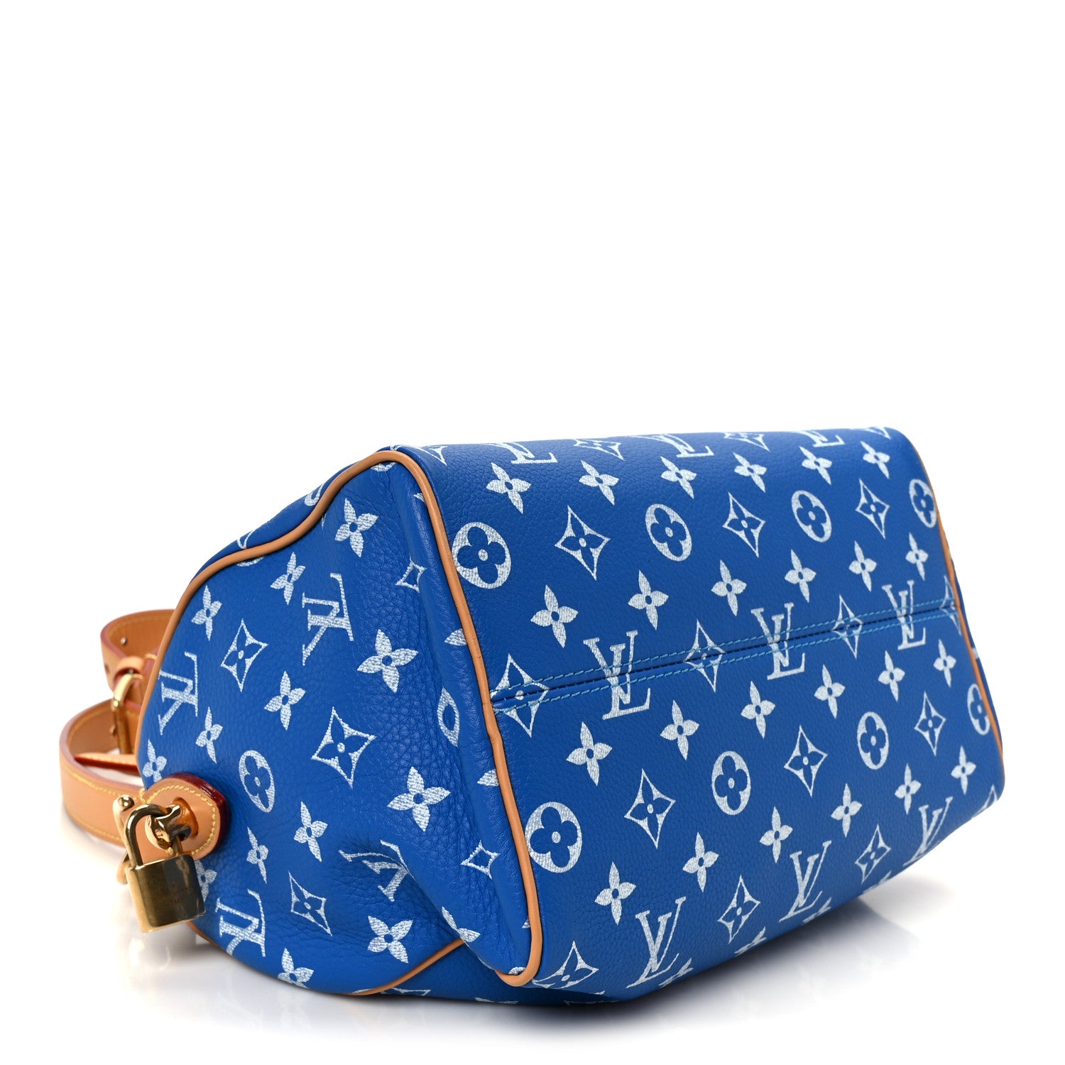 Louis Vuitton Calfskin Monogram Speedy P9 Bandouliere 25 Blue 4 of 16