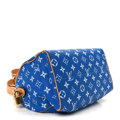 Louis Vuitton Calfskin Monogram Speedy P9 Bandouliere 25 Blue 4 of 16