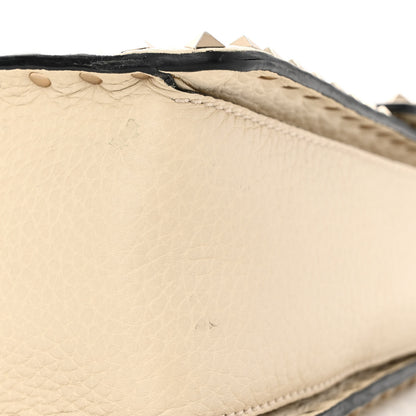 Valentino Garavani Grained Calfskin Rockstud Top Handle Flap Shoulder Bag Light Ivory 11 of 14