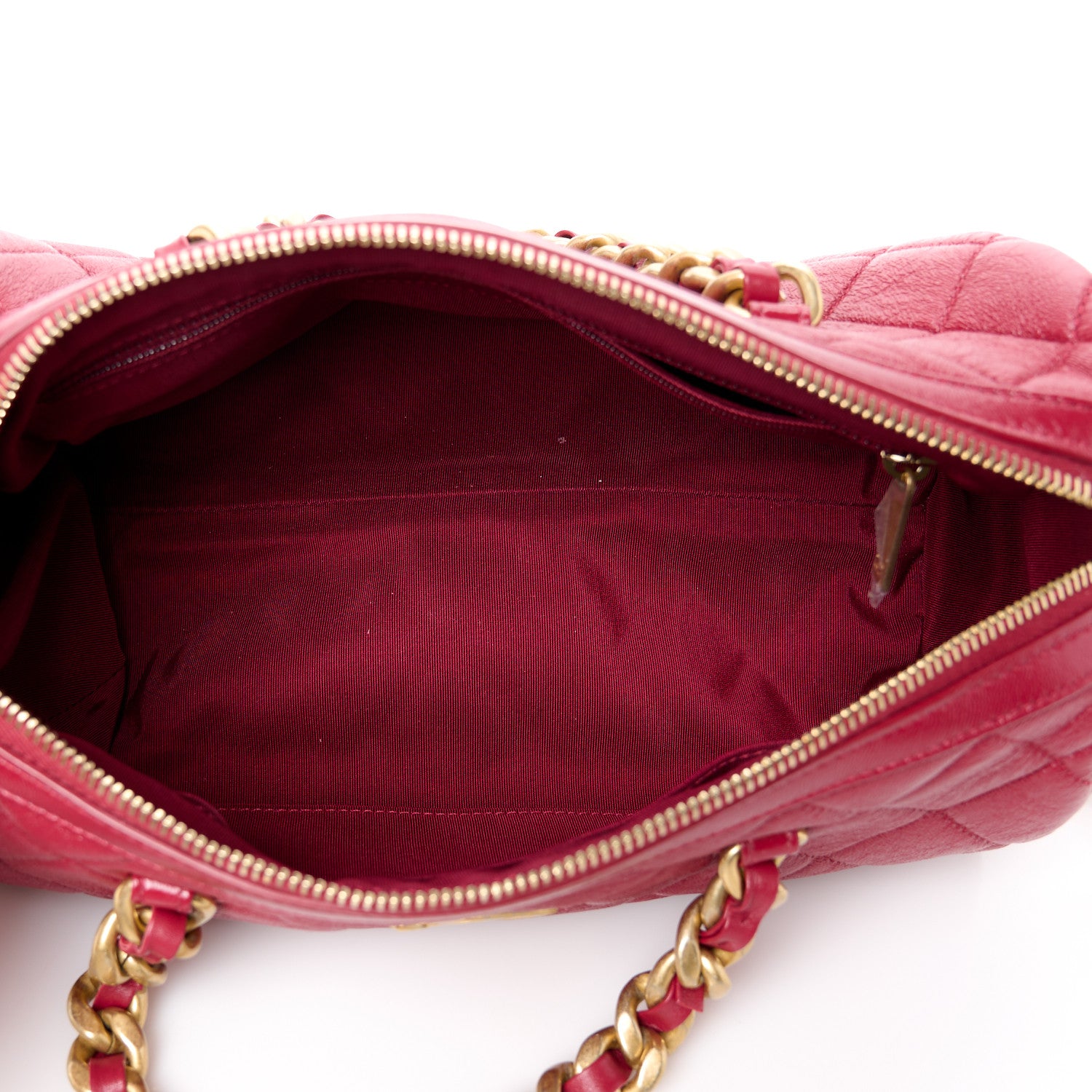 Chanel Shiny Lambskin Quilted Fashion Therapy Bowling Bag Red 5 of 10
