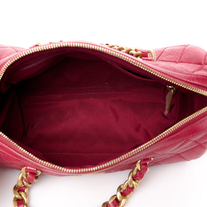 Chanel Shiny Lambskin Quilted Fashion Therapy Bowling Bag Red 5 of 10