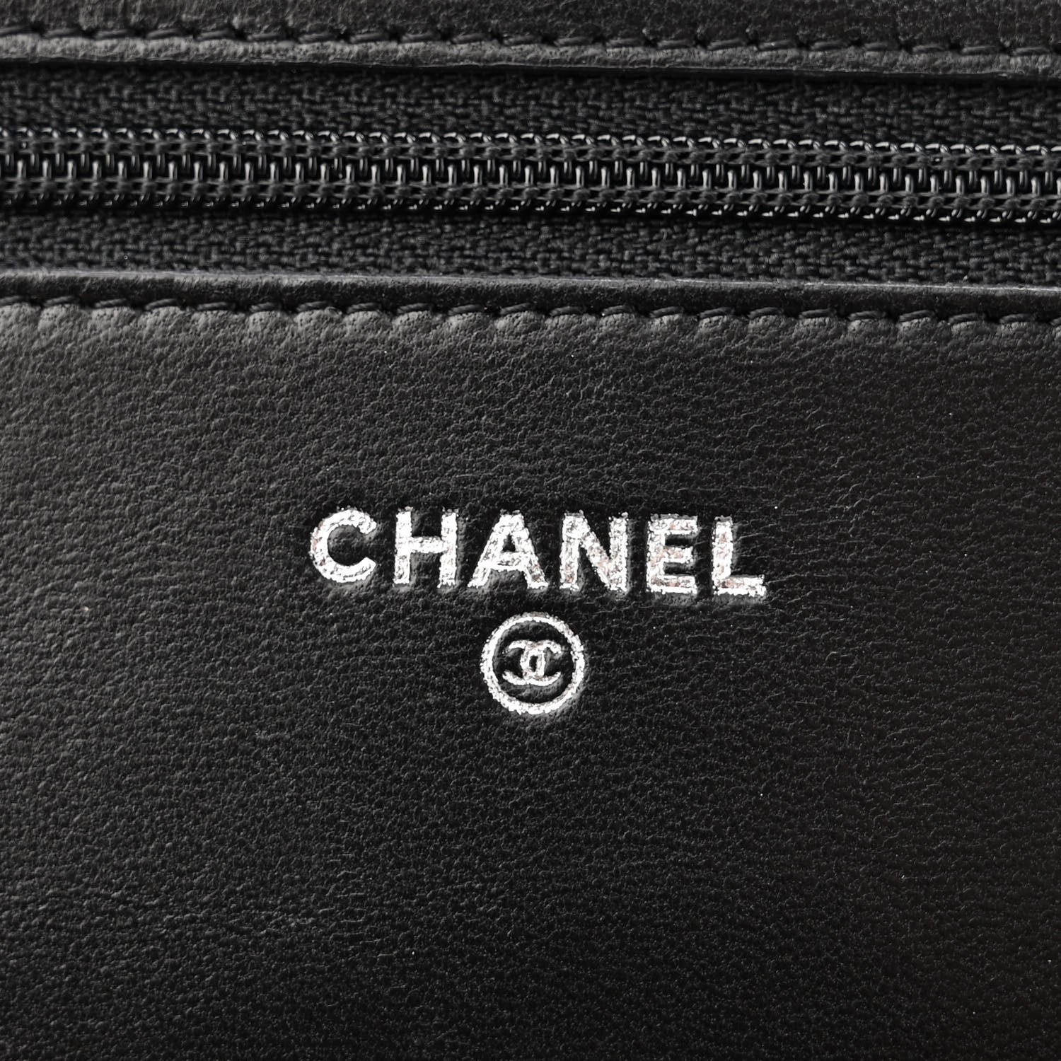 Chanel Lambskin Camellia Embossed Wallet on Chain WOC Black 6 of 12