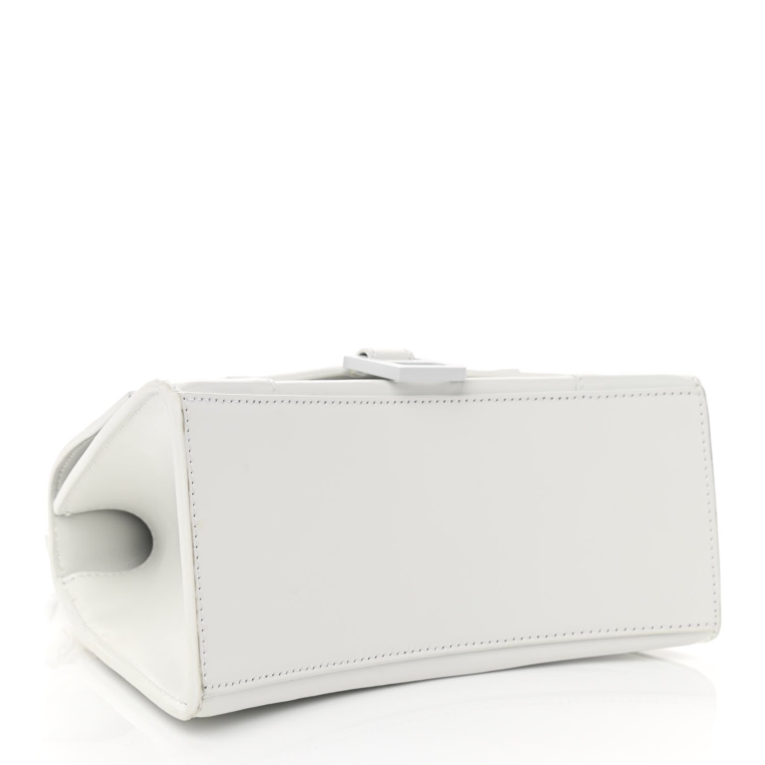 Balenciaga Shiny Box Calfskin Tonal B Small Hourglass Top Handle Bag White 4 of 9