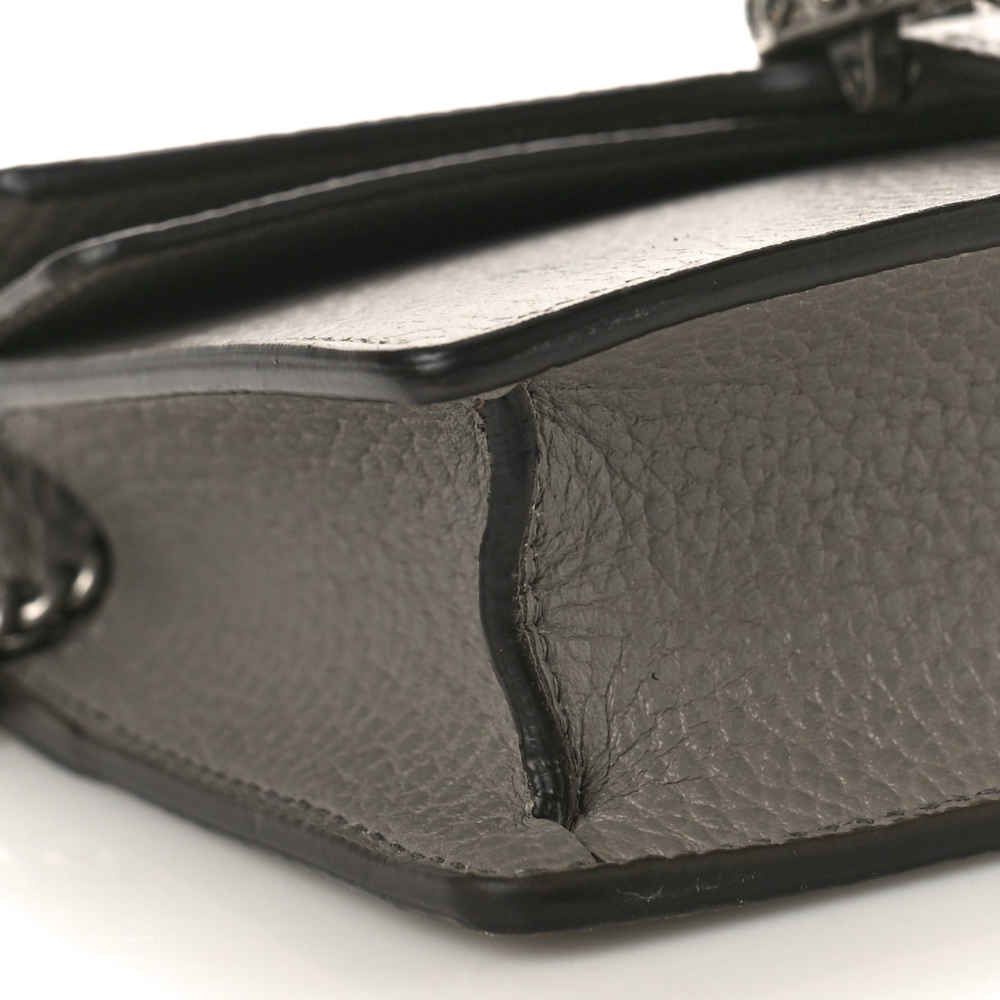 Dollar Calfskin Crystal Super Mini Dionysus Shoulder Bag Dusty Grey Black Diamond