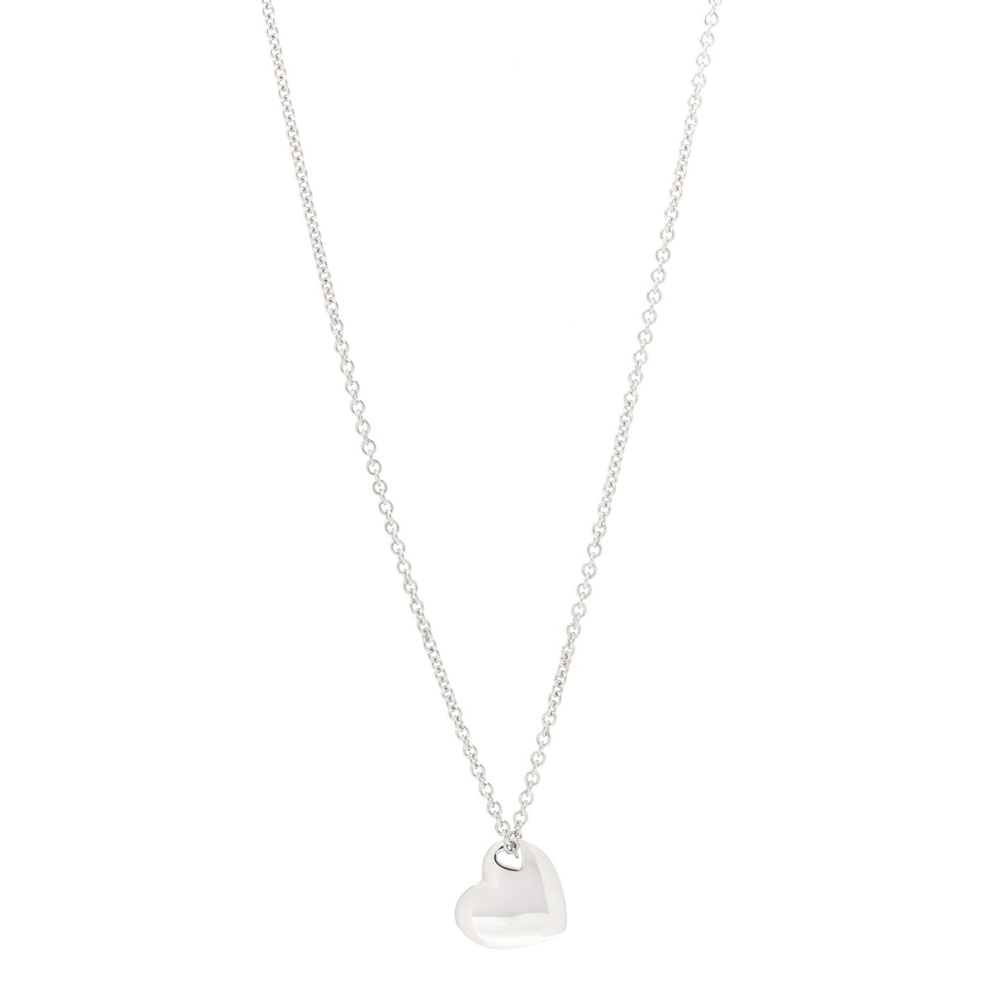 Sterling Silver Puffed Heart Pendant Necklace