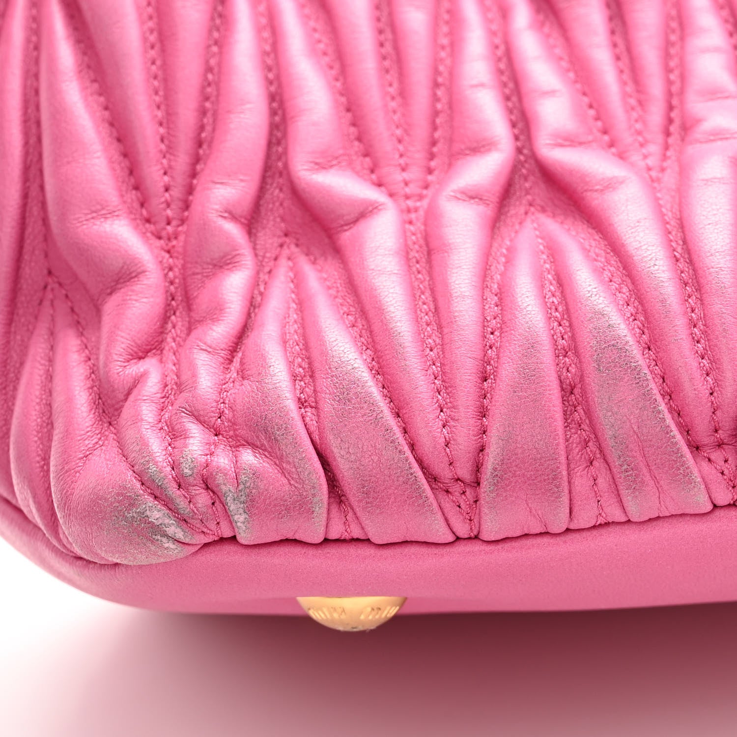 Miu Miu Nappa Matelasse Lux Mini Crossbody Tote Peonia 12 of 15