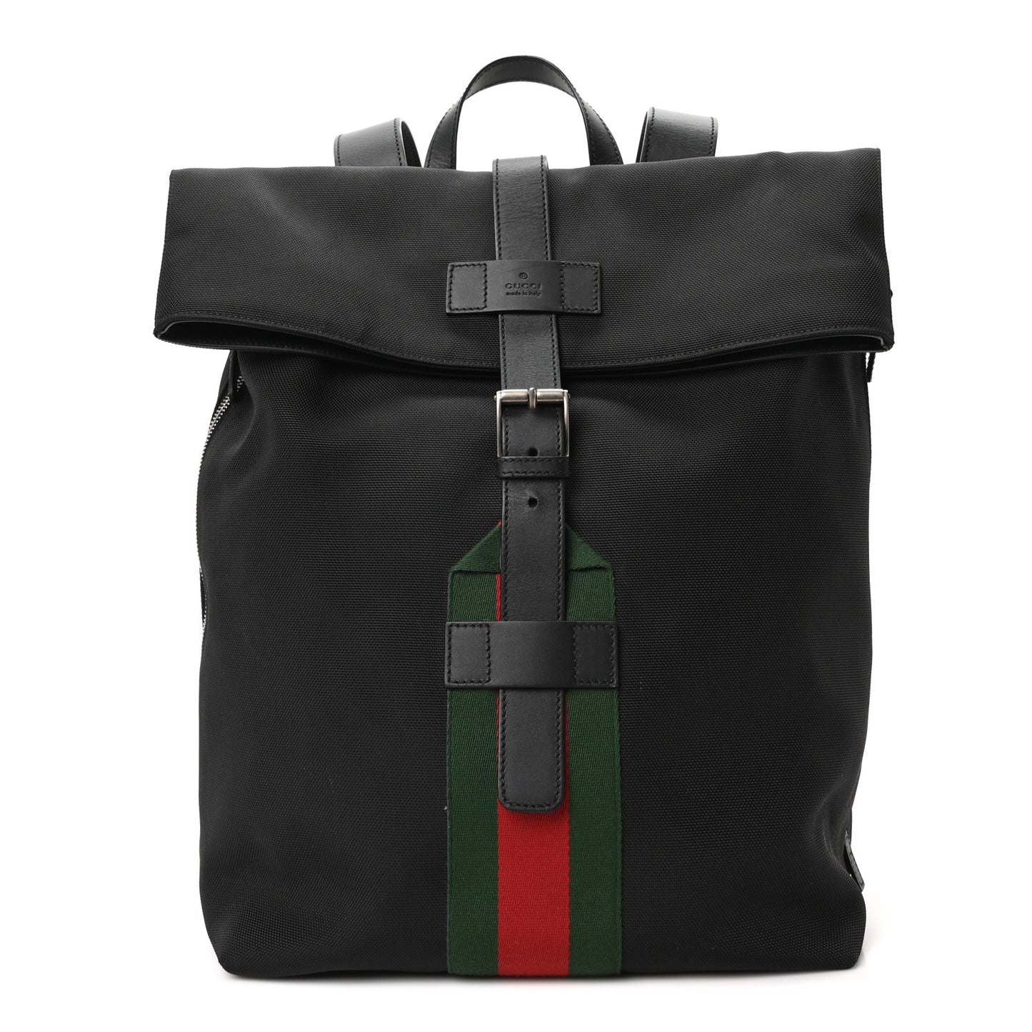 Techno Canvas Web Single Buckle Backpack Black