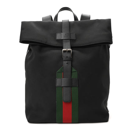 Gucci Techno Canvas Web Single Buckle Backpack Black 1 of 10