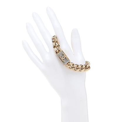 Chanel Crystal Chain CC Bracelet Gold 2 of 5