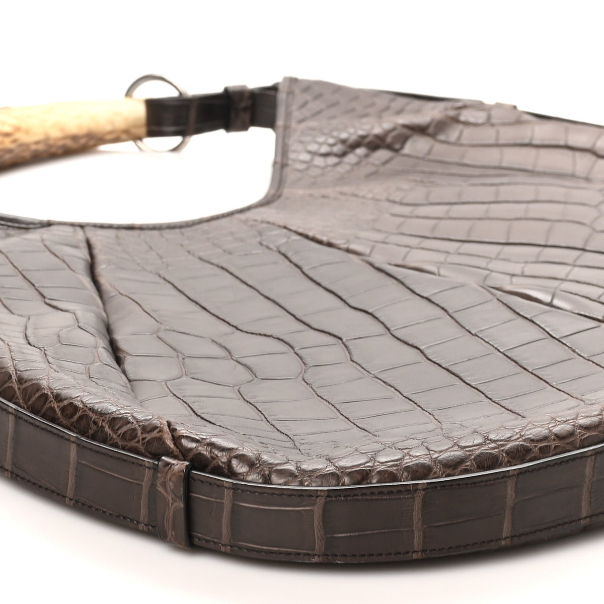 Alligator Buffalo Horn Mombasa Hobo Brown