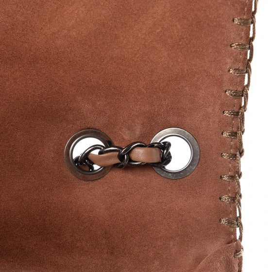 Chanel Suede Calfskin Stitch Flap Light Brown 12 of 12