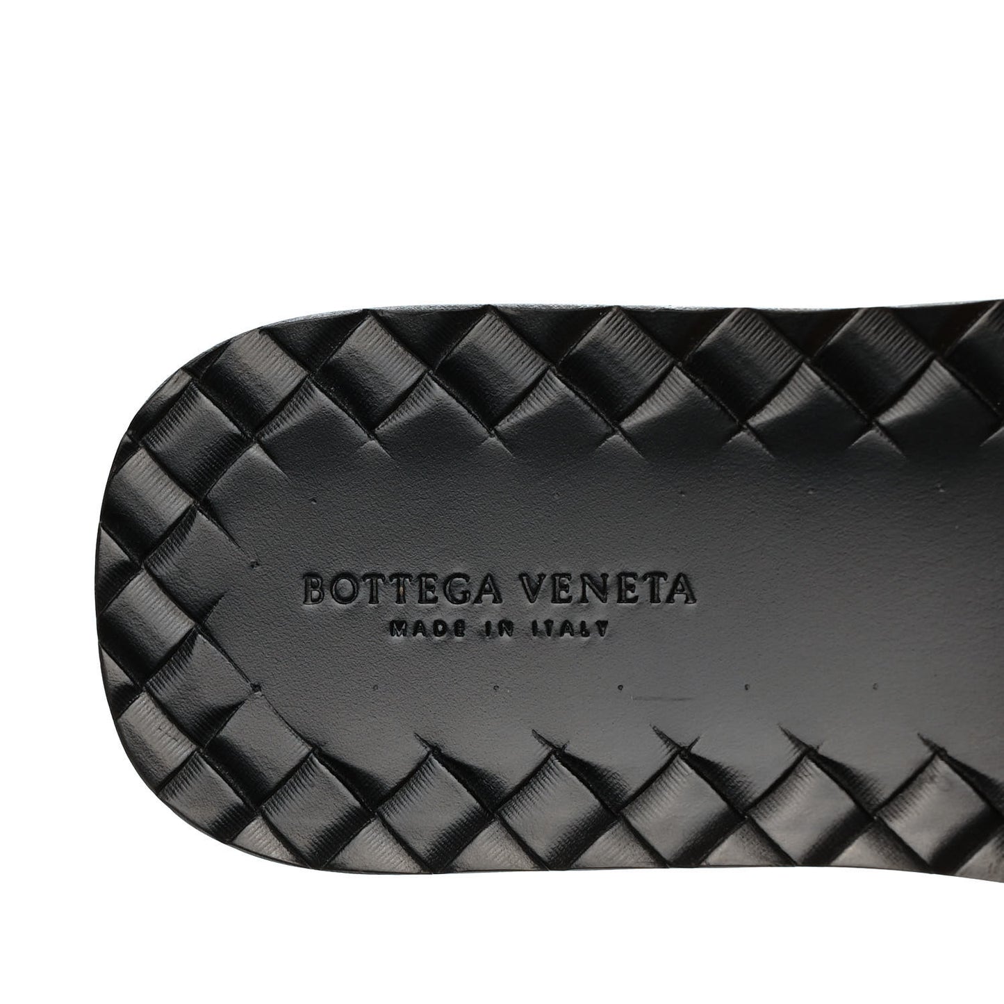 Nappa Embossed Flat Sandals 38 Black