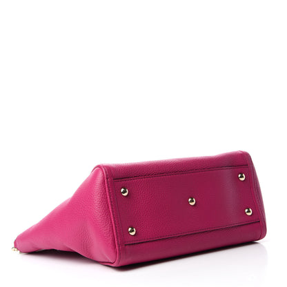 Gucci Pebbled Calfskin Small Soho Top Handle Bag Bright Bougainvillea 4 of 12