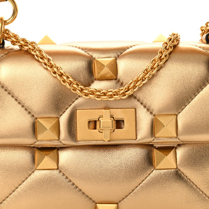 Valentino Garavani Nappa Medium Roman Stud Shoulder Bag Antique Brass 7 of 10