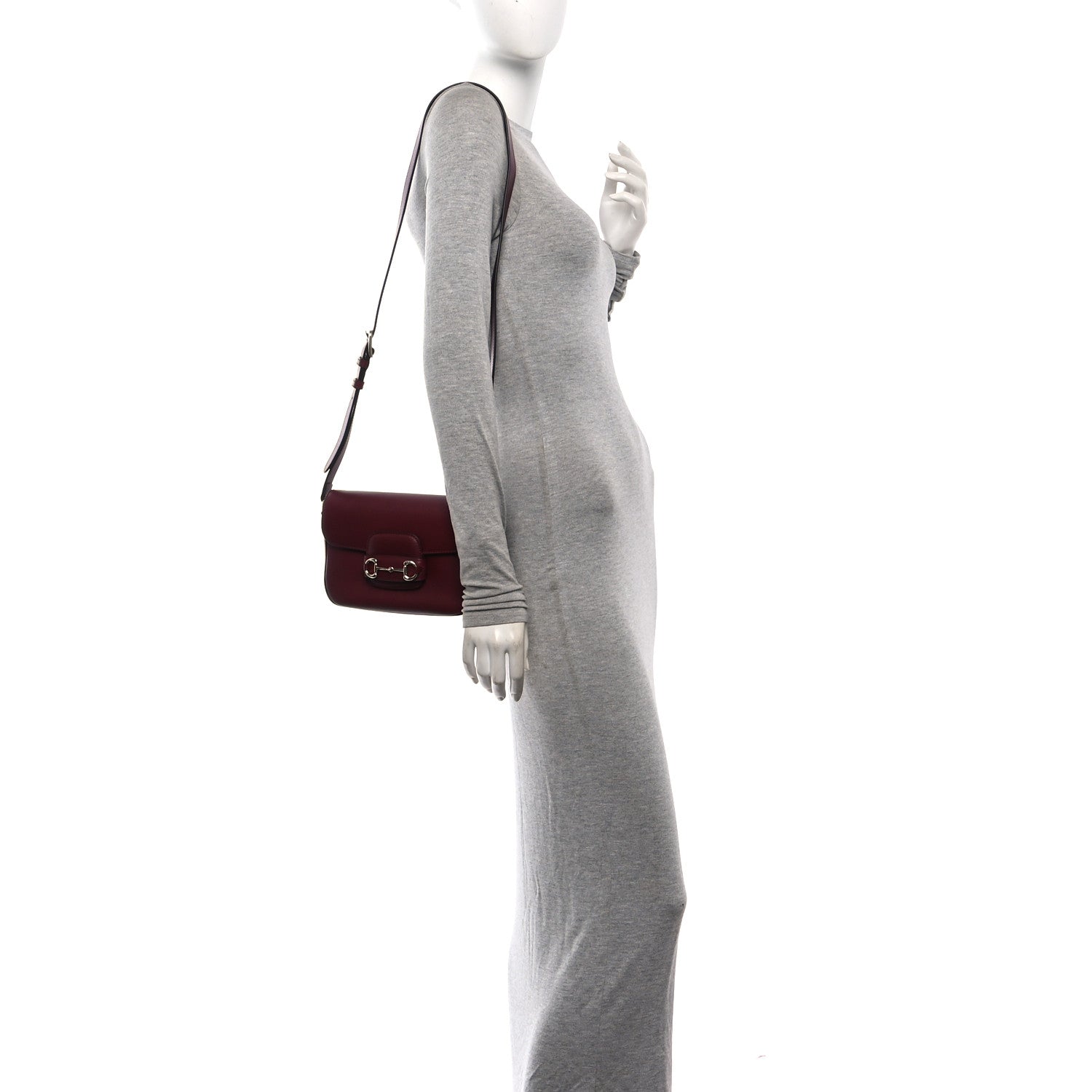 Gucci Arabella Calfskin Horsebit 1955 Soft Small Shoulder Bag Rosso Ancora 2 of 10