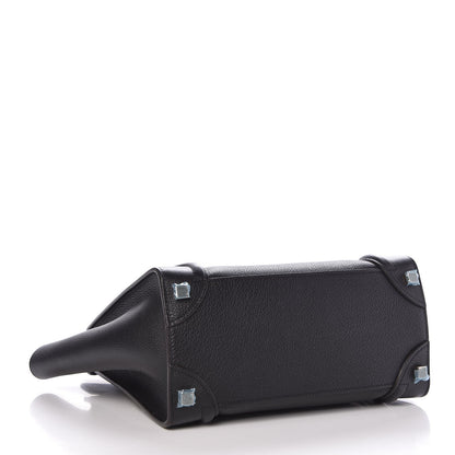 Celine Drummed Calfskin Micro Luggage Black 4 of 7