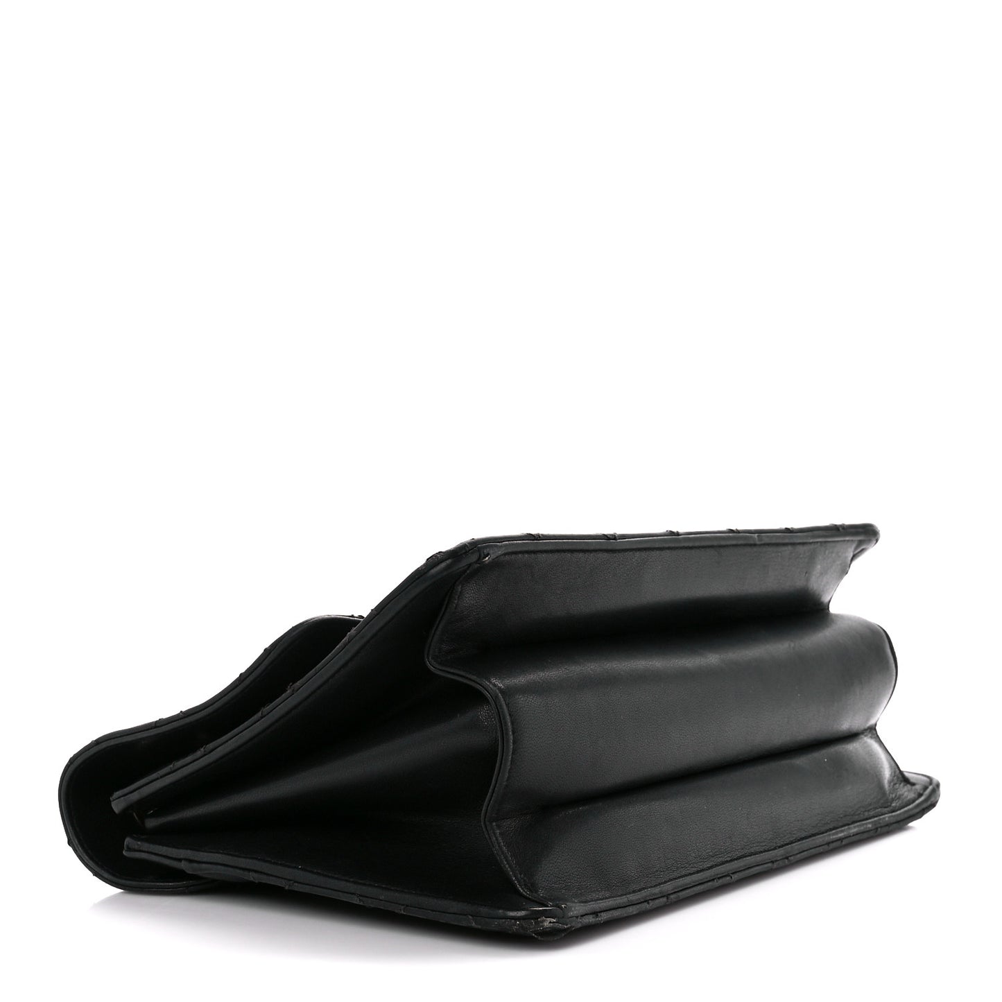 Sheepskin Quilted Large Beauty Lock Flap Black