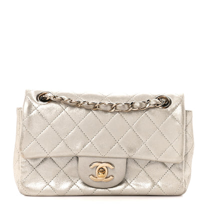Chanel Iridescent Calfskin Quilted Mini Rectangular Flap Light Gold 1 of 11