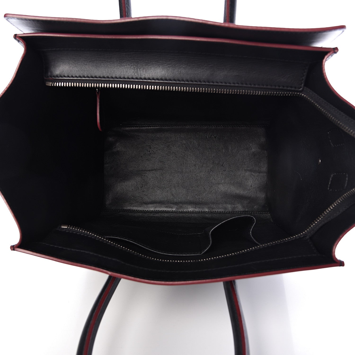 Celine Smooth Calfskin Mini Luggage Black Pink Trim 5 of 23