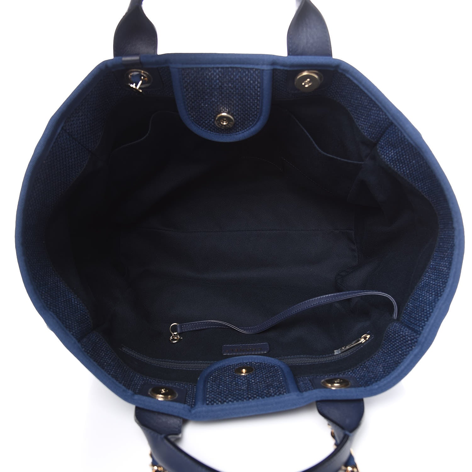 Chanel Woven Straw Raffia Large Deauville Tote Blue 5 of 10