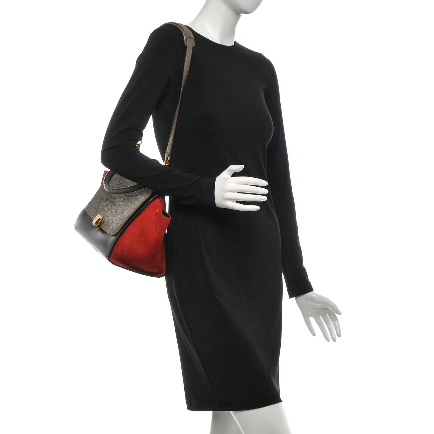 Celine Bullhide Calfskin Small Tri-Color Trapeze 2 of 6