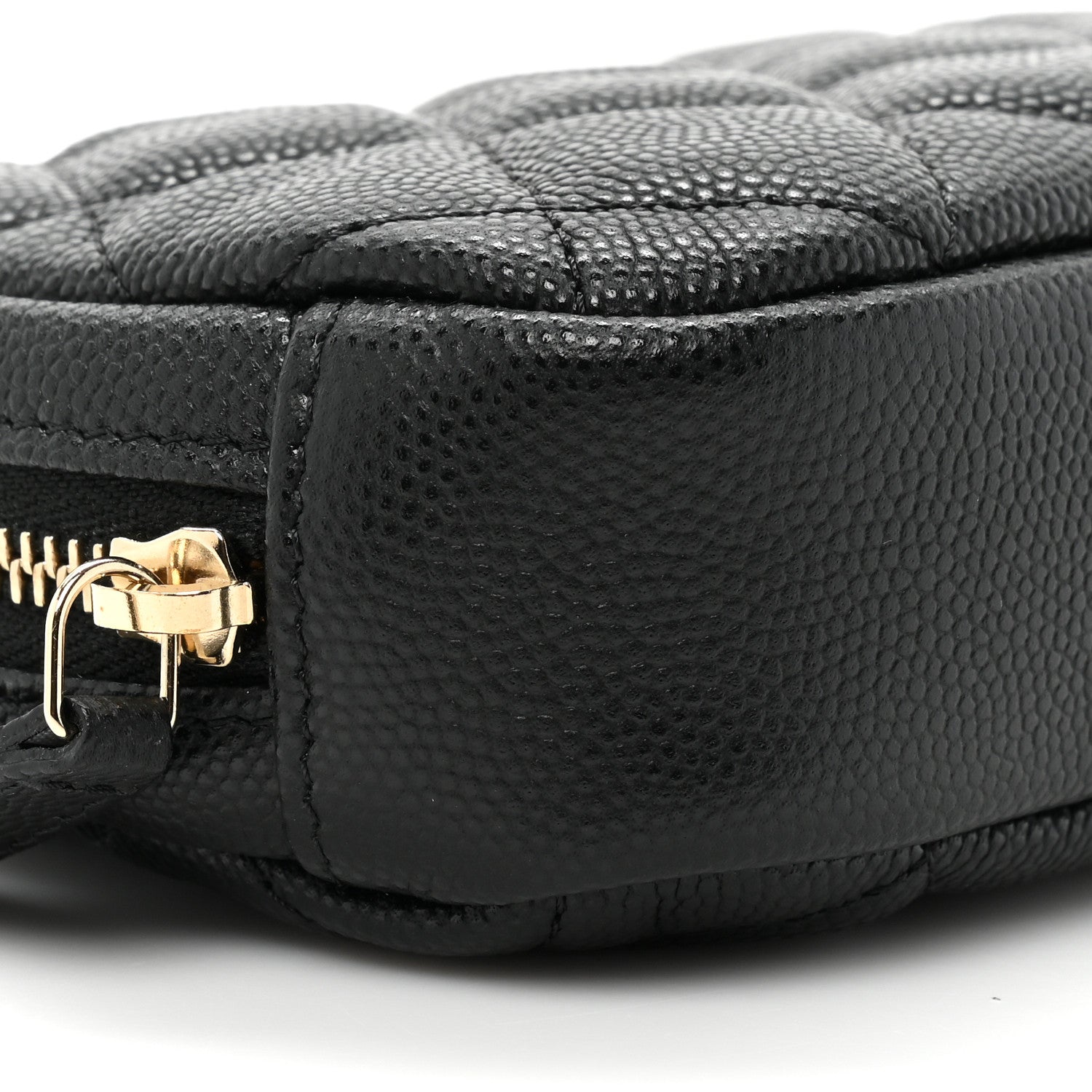 Chanel Caviar Quilted Small Curvy Pouch Cosmetic Case Black 9 of 10
