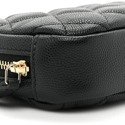 Chanel Caviar Quilted Small Curvy Pouch Cosmetic Case Black 9 of 10