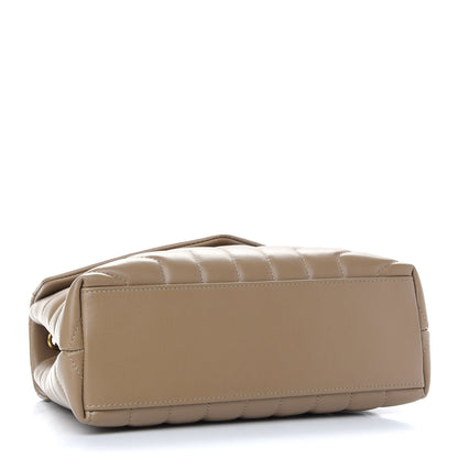 Saint Laurent Calfskin Y Quilted Monogram Small Loulou Chain Satchel Nude Powder 4 of 10