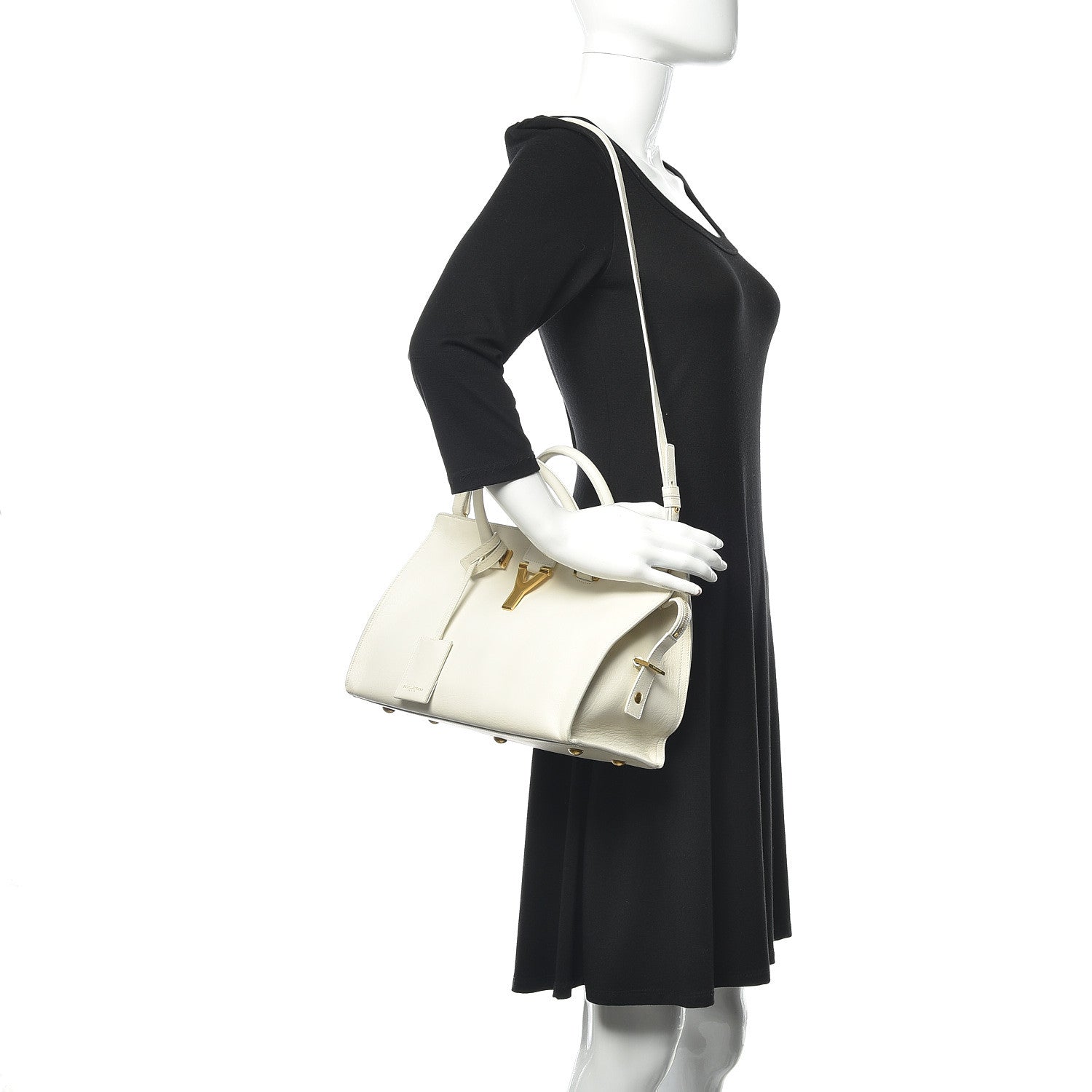 Saint Laurent Calfskin Small Classic Y Cabas White 2 of 15