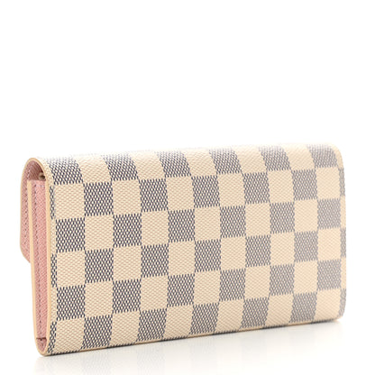 Louis Vuitton Damier Azur Emilie Wallet Rose Ballerine 3 of 6