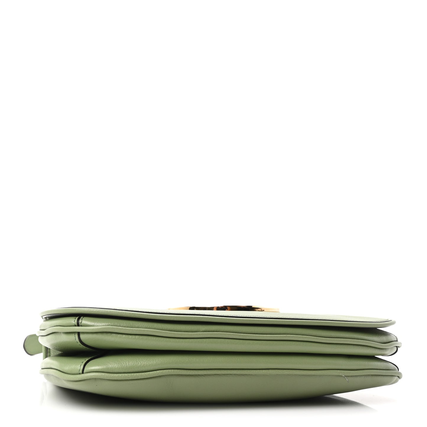 Roxy Calfskin Web Medium Blondie Top Handle Shoulder Flap Bag Salamander Green