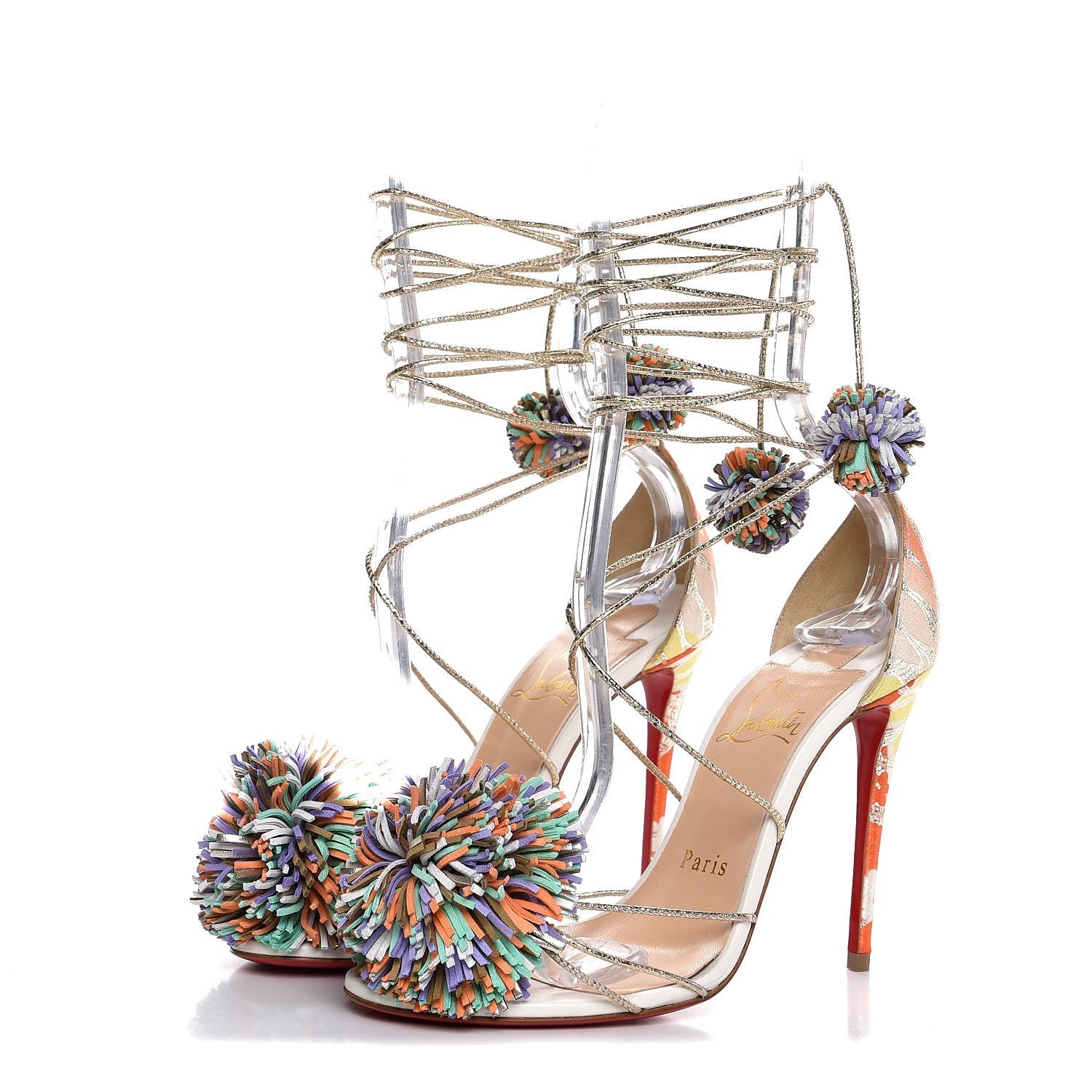 Christian Louboutin Nappa Suede Starouchi 100 Sandal 35 Multicolor 3 of 8