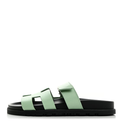 Hermes Epsom Womens Chypre Sandals 37 Vert Jade 1 of 8