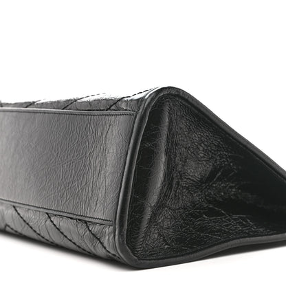 Saint Laurent Crinkled Calfskin Matelasse Monogram Medium Niki Shopper Tote Black 10 of 12