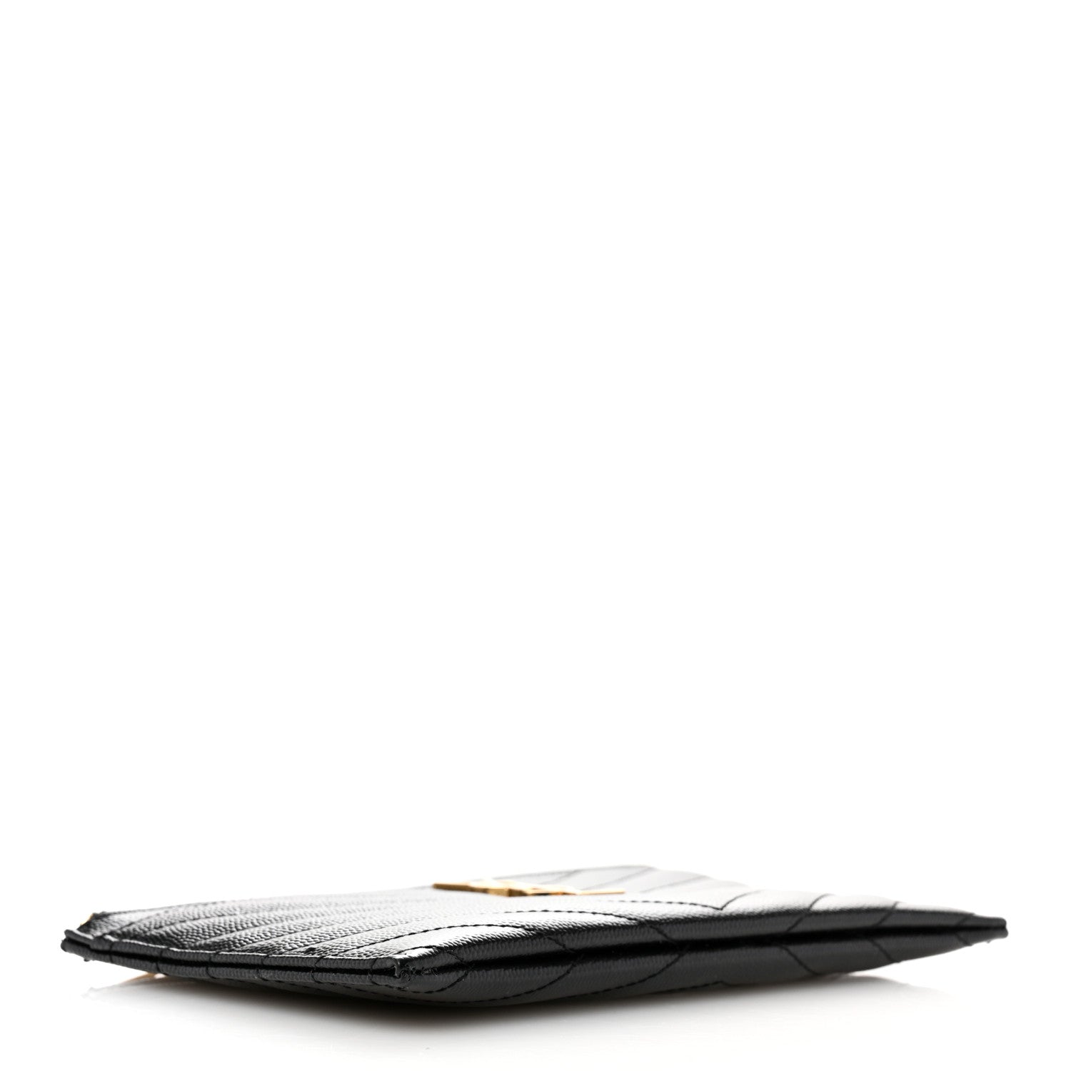 Saint Laurent Grain De Poudre Chevron Monogram Bill Pouch Black 4 of 7