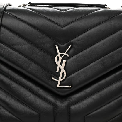 Saint Laurent Calfskin Y Quilted Monogram Medium Loulou Chain Satchel Black 9 of 15