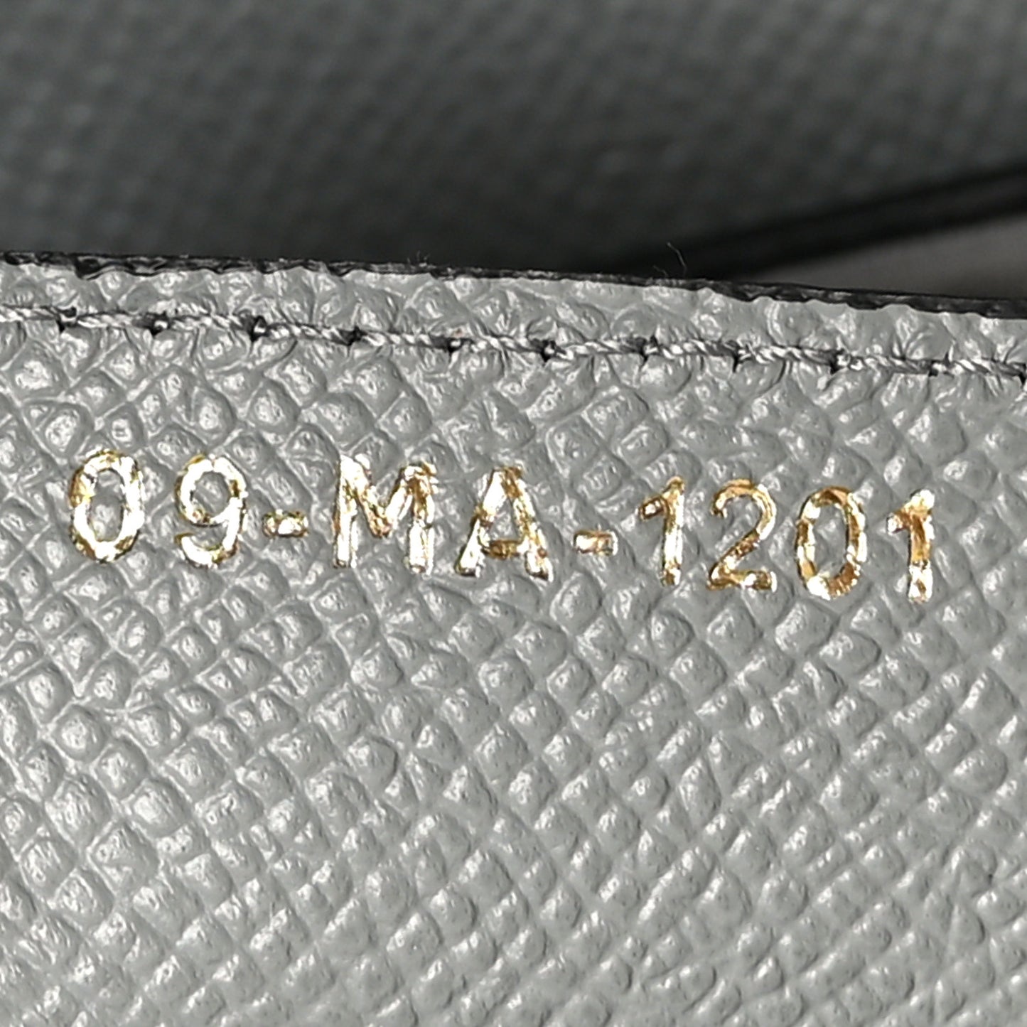 Grained Calfskin Saddle Bag Grey Stone