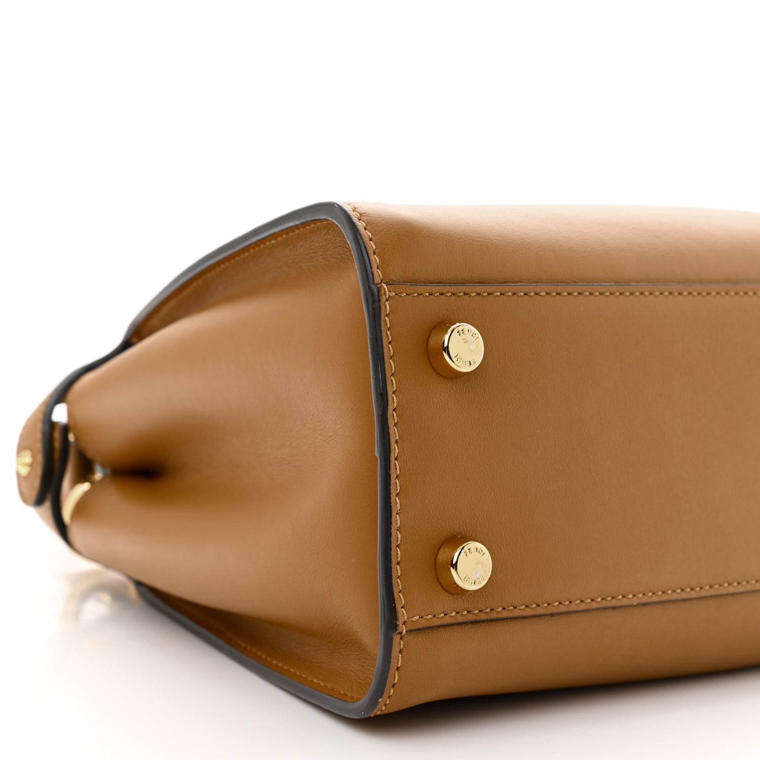 Fendi Vitello Tahiti Burro Bi-Color Medium Peekaboo Iconic Essentially Satchel Nocciola Asfalto Cast 10 of 14