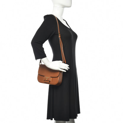 Prada Saffiano Lux Embleme Flap Shoulder Bag Cognac 2 of 8