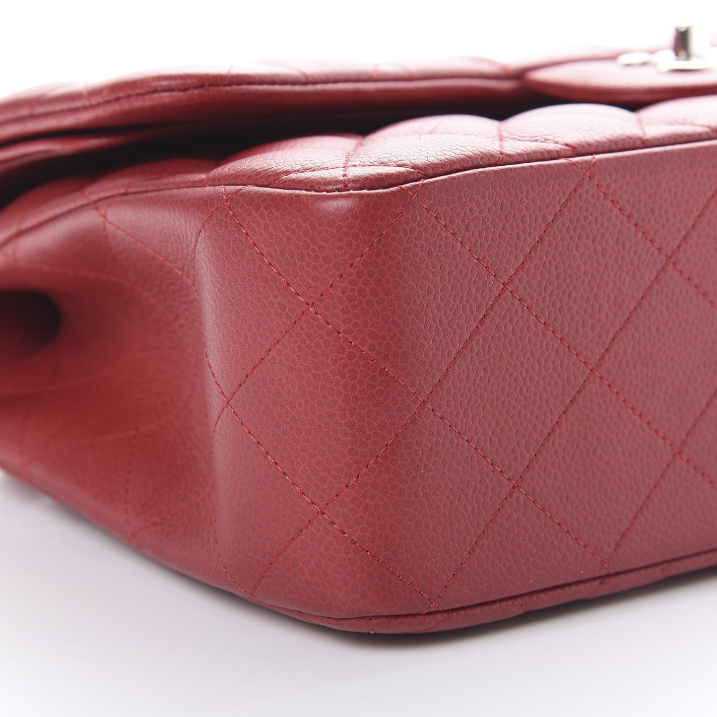 Caviar Quilted Jumbo Double Flap Red
