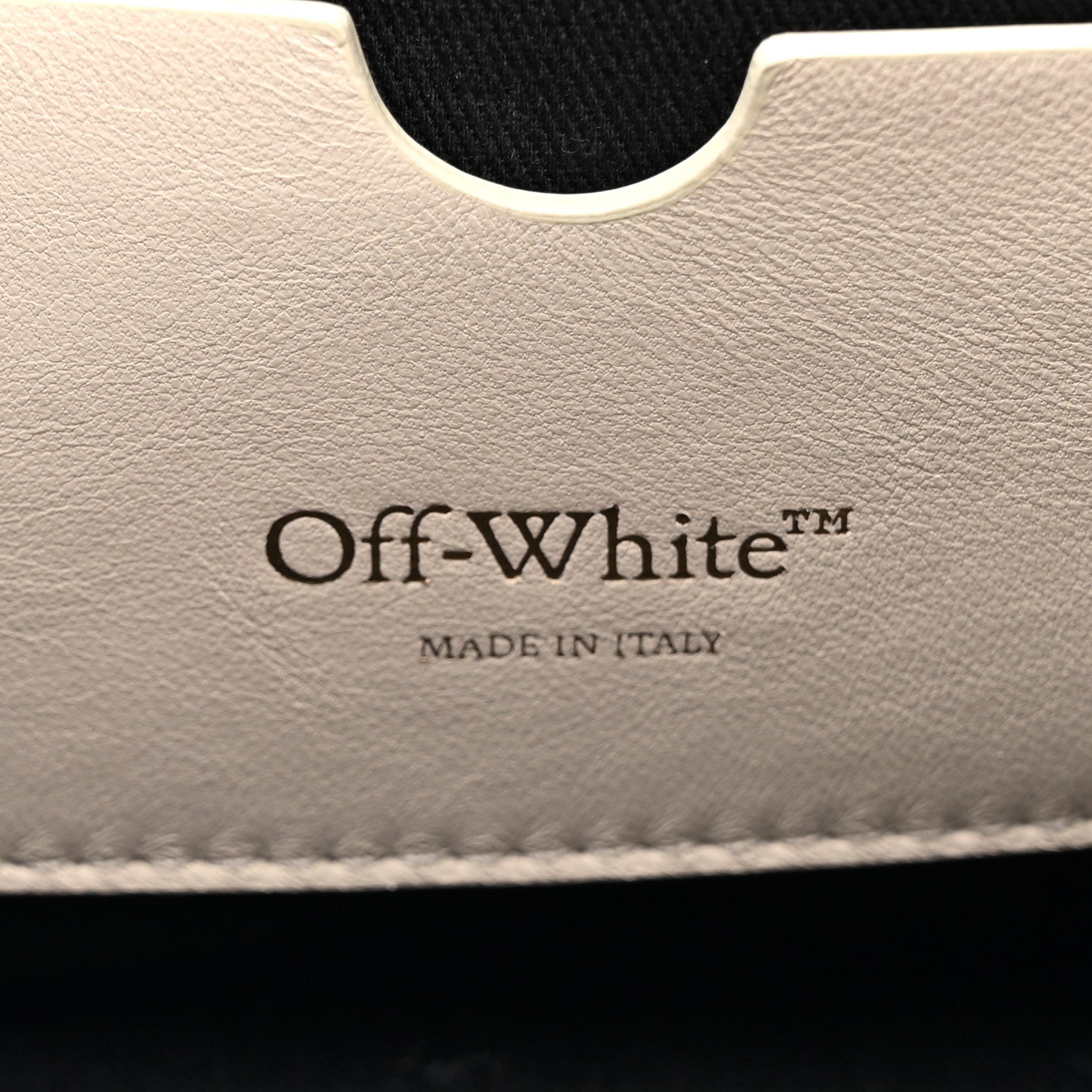 Off-White Calfskin Zip Tie Clutch White 6 of 12